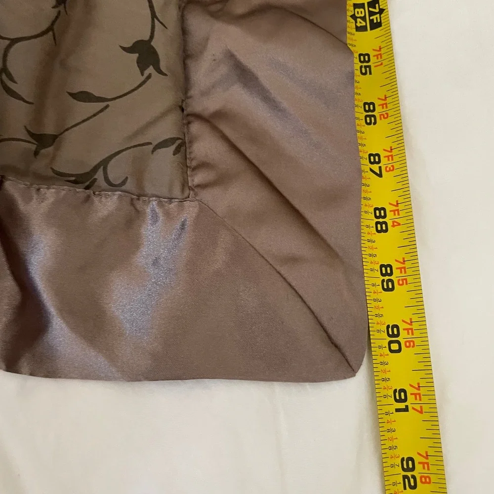 Northern Nights Down Comforter King Size Brown Floral Cotton Satin Trim Baffle
